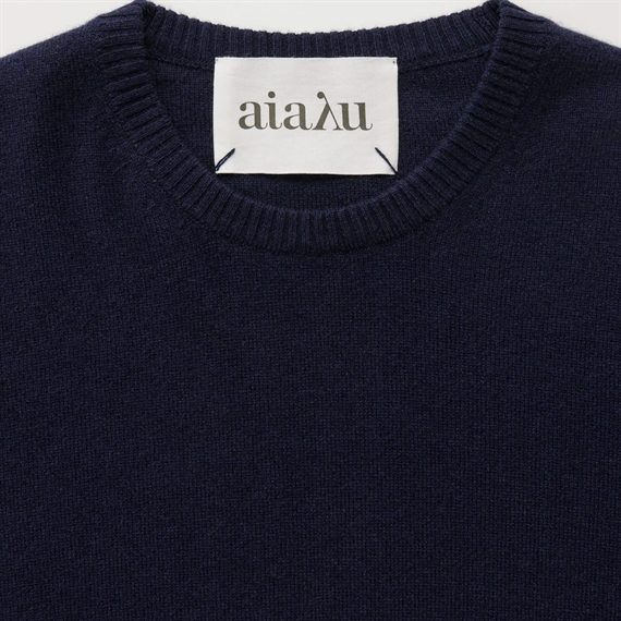 Aiayu Leonardo Cashmere Sweater, Black Blue